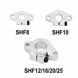 4pcs/lot SHF8 SHF10 SHF12 SHF16 SHF20 SHF25 SHF30/13 Linear Bearing Shaft Support CNC Router for 3D Printer PartAluminum Alloy