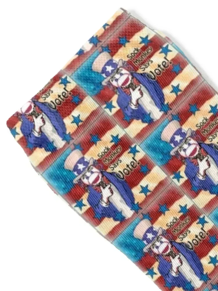 Sock Monkey Vote Socks winter gifts cool golf floral Male Socks Women's