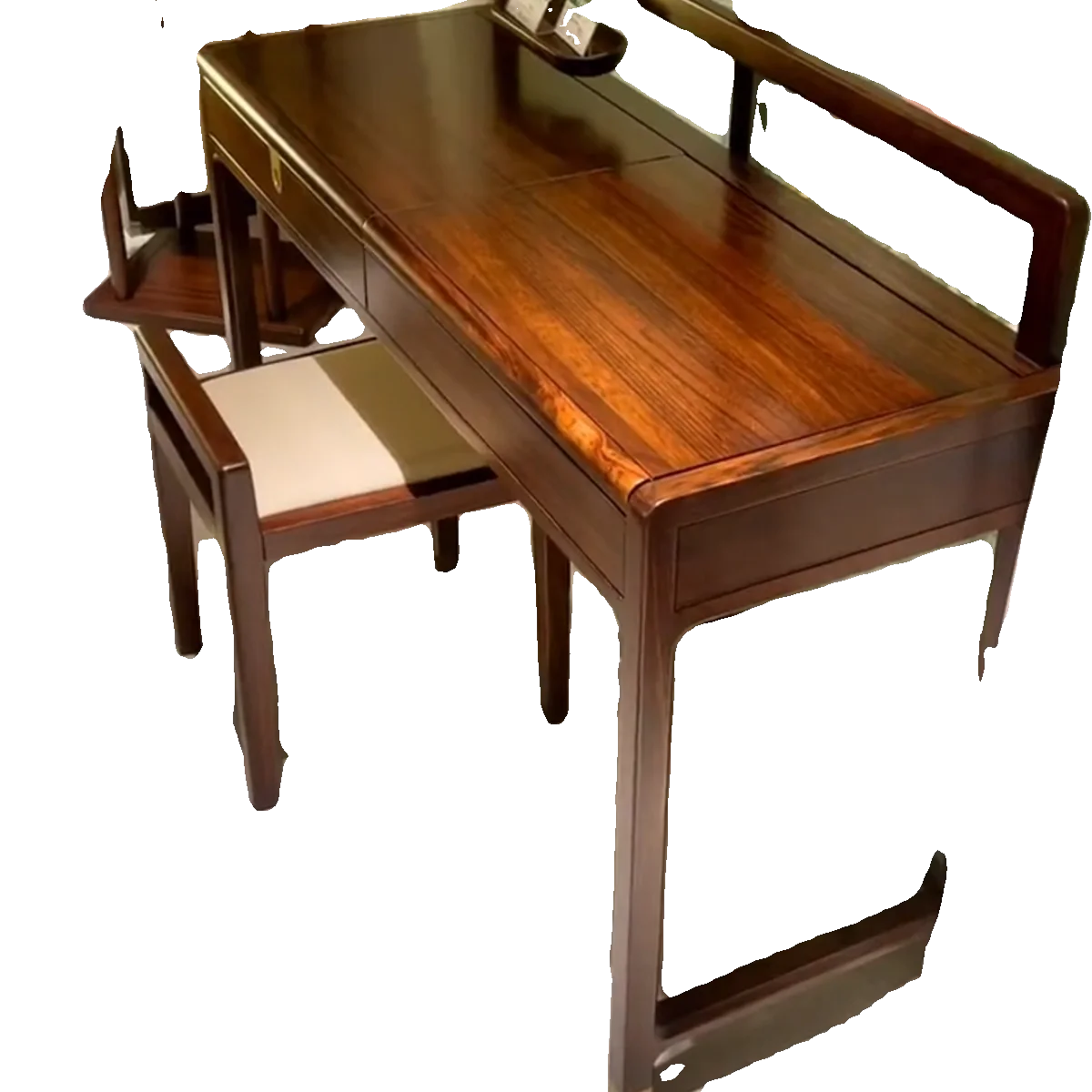 New Chinese ebony desk and chair light luxury solid wood zen calligraphy office computer desk