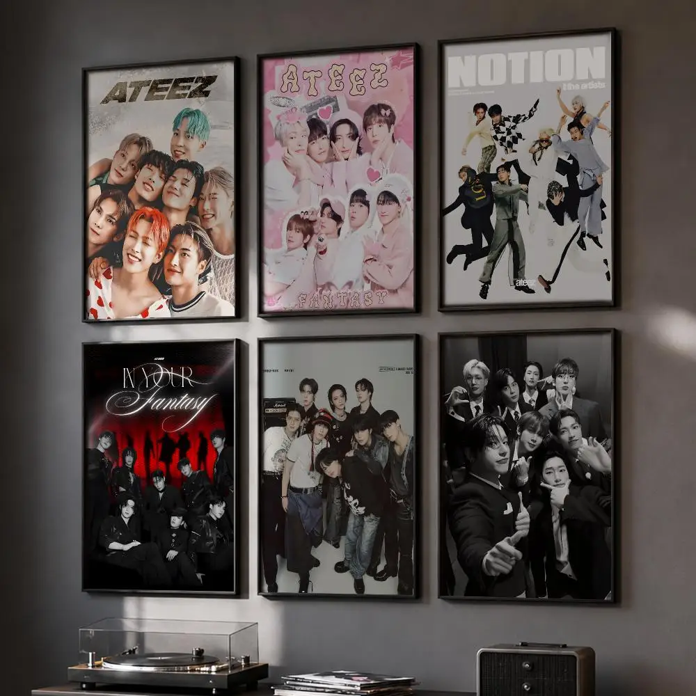Korea Kpop Band A-ATEEZ Poster HD Home Wall Stickers House Hallway Living Room Bedroom Bar Office Decor Art Prints