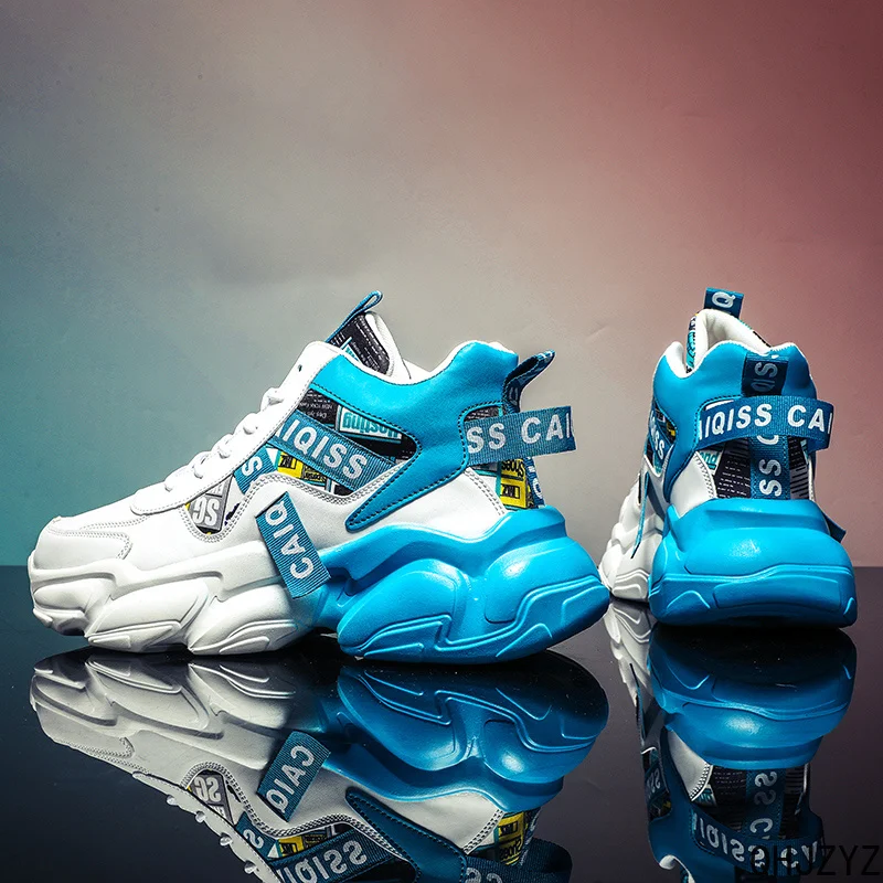 Men's High-Top Platform Dad Sneakers 2026 New Thick Sole Basketball Running Casual Daily Streetwear Youth Footwear