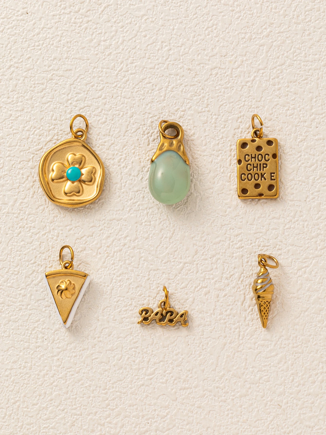 Edelstahl-Anhänger in Herzform mit Glühbirne und Blume für Eiscreme-DIY-Schmuck – schlicht und frisch, trendig. – Detail 3