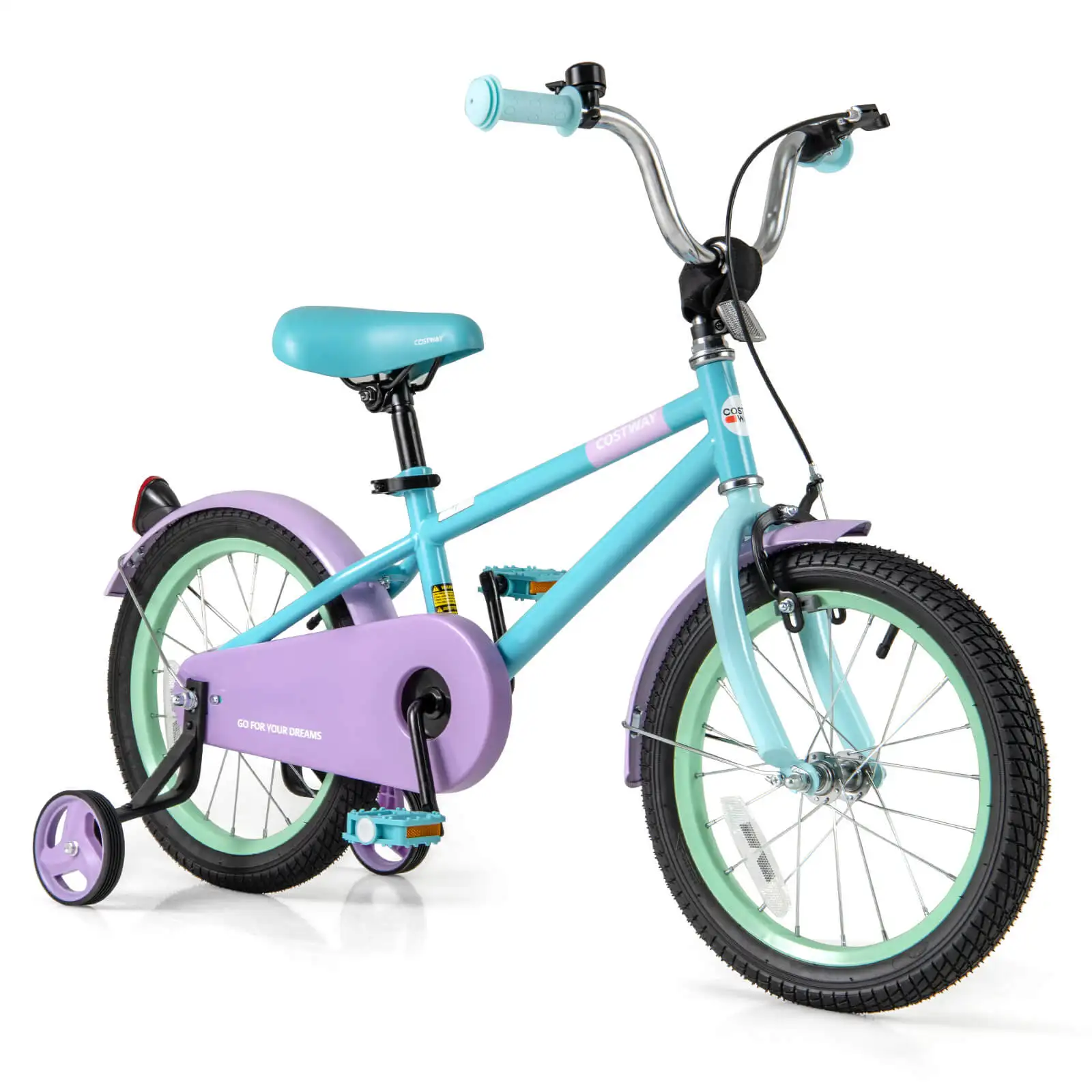 16 "Kids Bike W/Verstelbaar Zadel Stuur Verwijderbare Trainingswielen Handrem