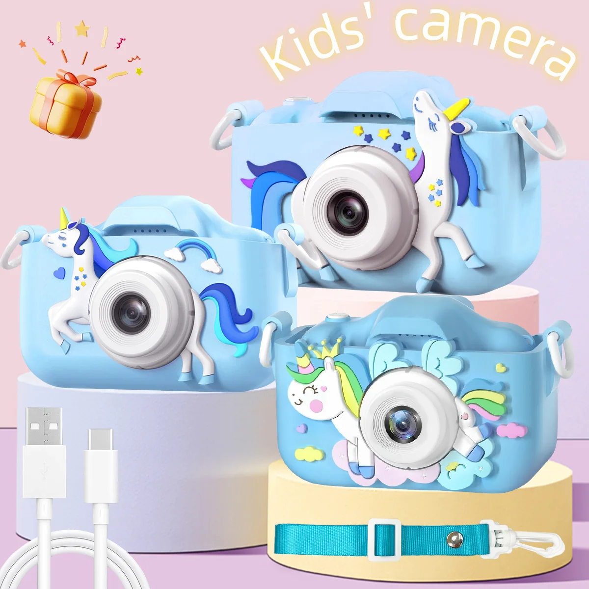 

Kids Camera 1080P HD - TF Card Included, 20MP Dual Lens with Selfie Mode, Outdoor Adventure Toy for 5-12 Year Olds.Ideal Gift
