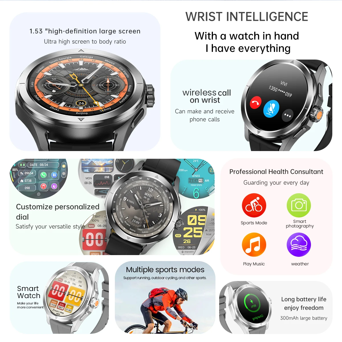 New 360*360 Screen S4Ultra GPS NFC Smart Watch Bluetooth Call Voice Assistant IP67 Waterproof Man Smartwatch 2024