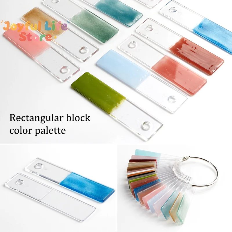 Rectangle Fake Nail Art Display Swatch UV Gel Nail Tips Color Card Nail Plate Template Plate Gel Polish Practice Making Manicure