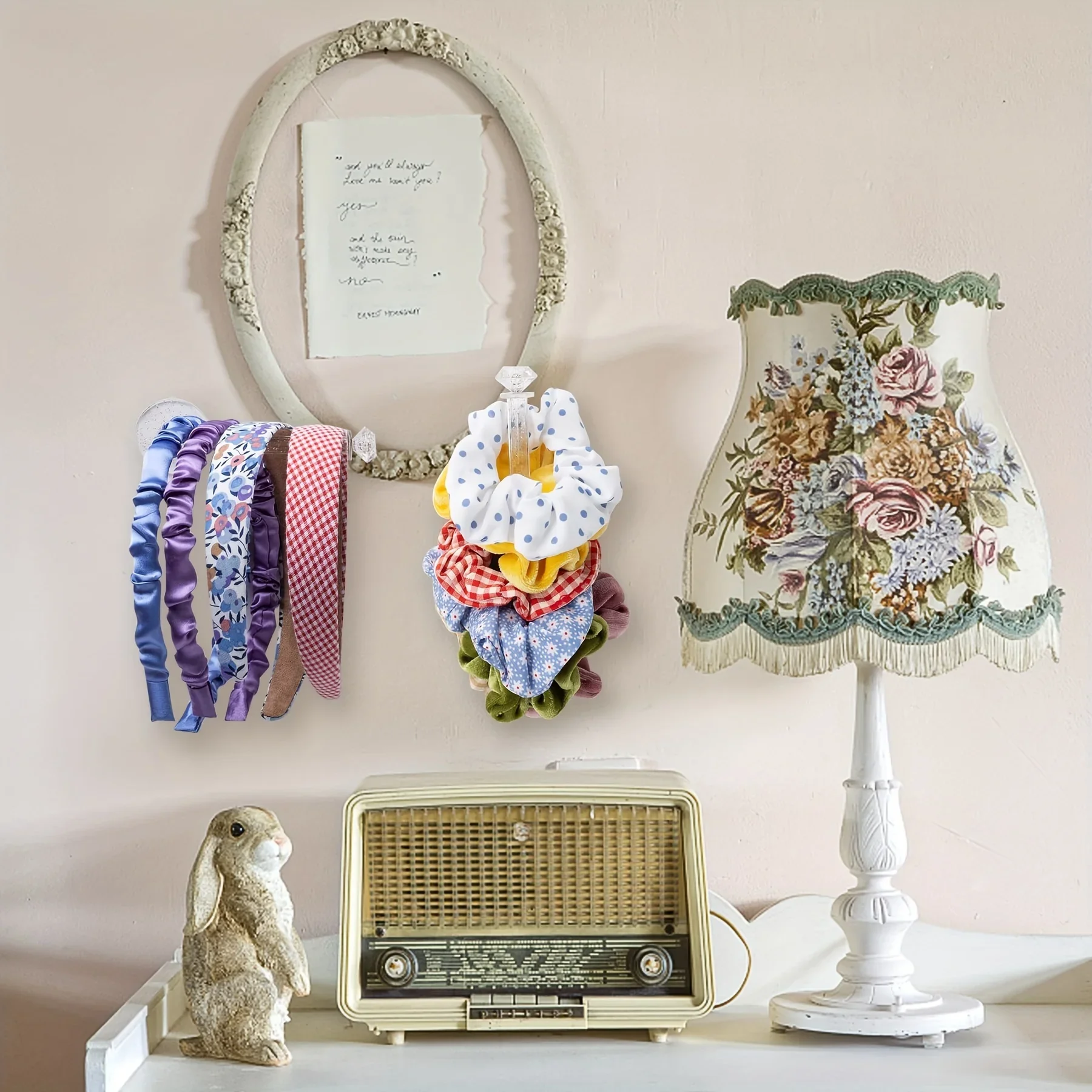 4 قطع من حامل عصابة الرأس، حامل منظم Scrunchie، رف تخزين منظم لإكسسوارات الشعر لعصابة الرأس وربطات الشعر، شفاف #6