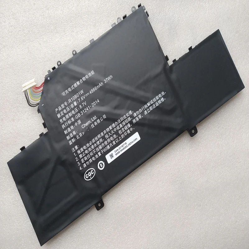 New R10B01W R10BO1W A07511IS Laptop Battery 7.6V 37Wh 4866mAh For Xiaomi Air 12.5 Inch 161201-01 161201-AA