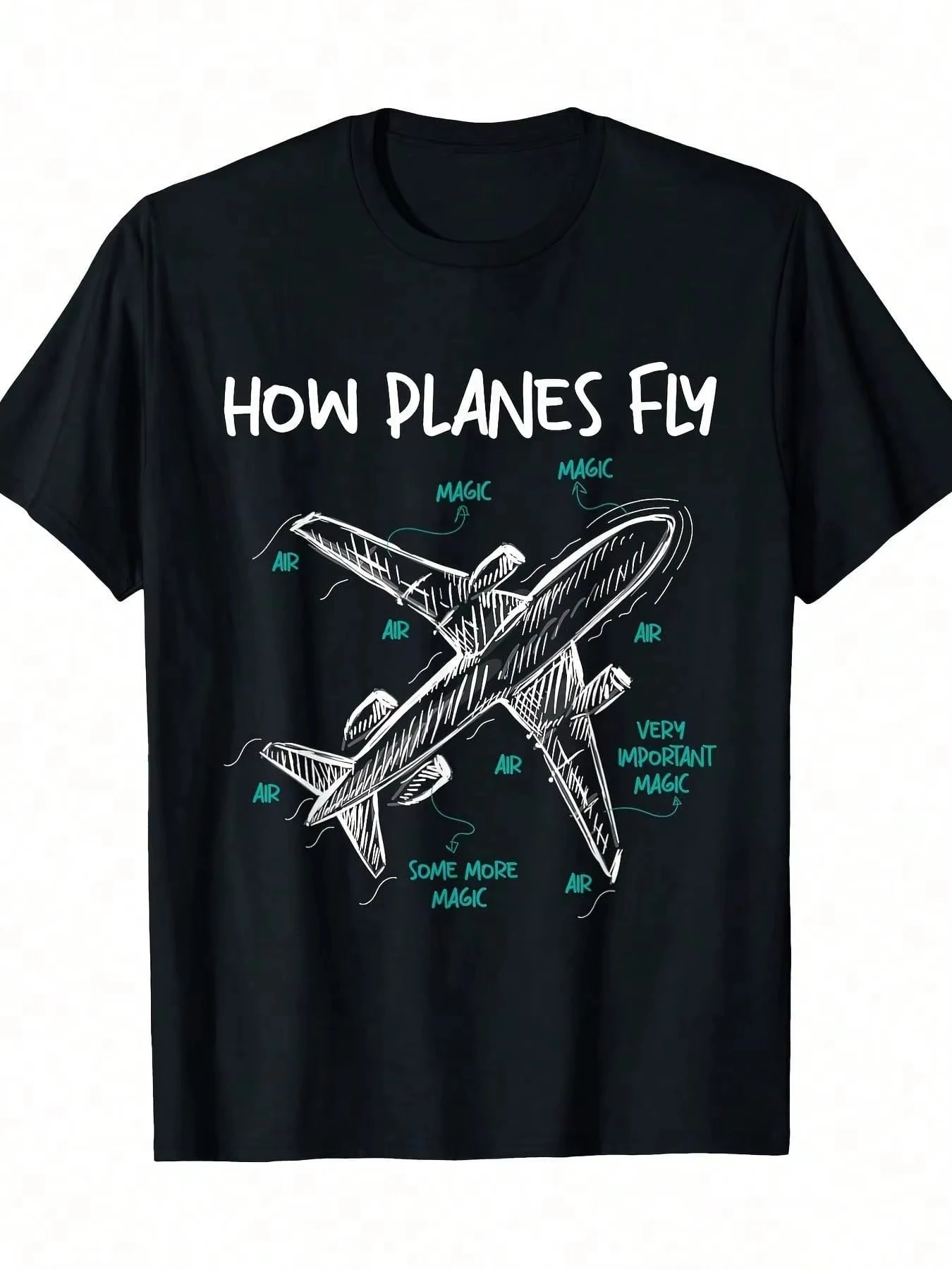 

2025 Summer New T-Shirt Aeronautical Engineering Cotton for Aviation Enthusiasts Comfortable Cotton Crew Neck Short