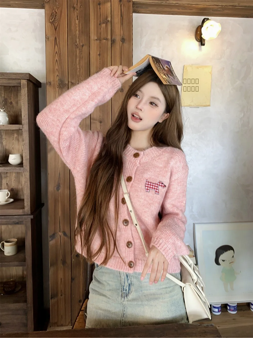 Women's round Ne Long Sve Knitted Open Cardigan Soft Fluffy Sweater Loose Outerwear Autumn Winter Seasonal Faion Commute