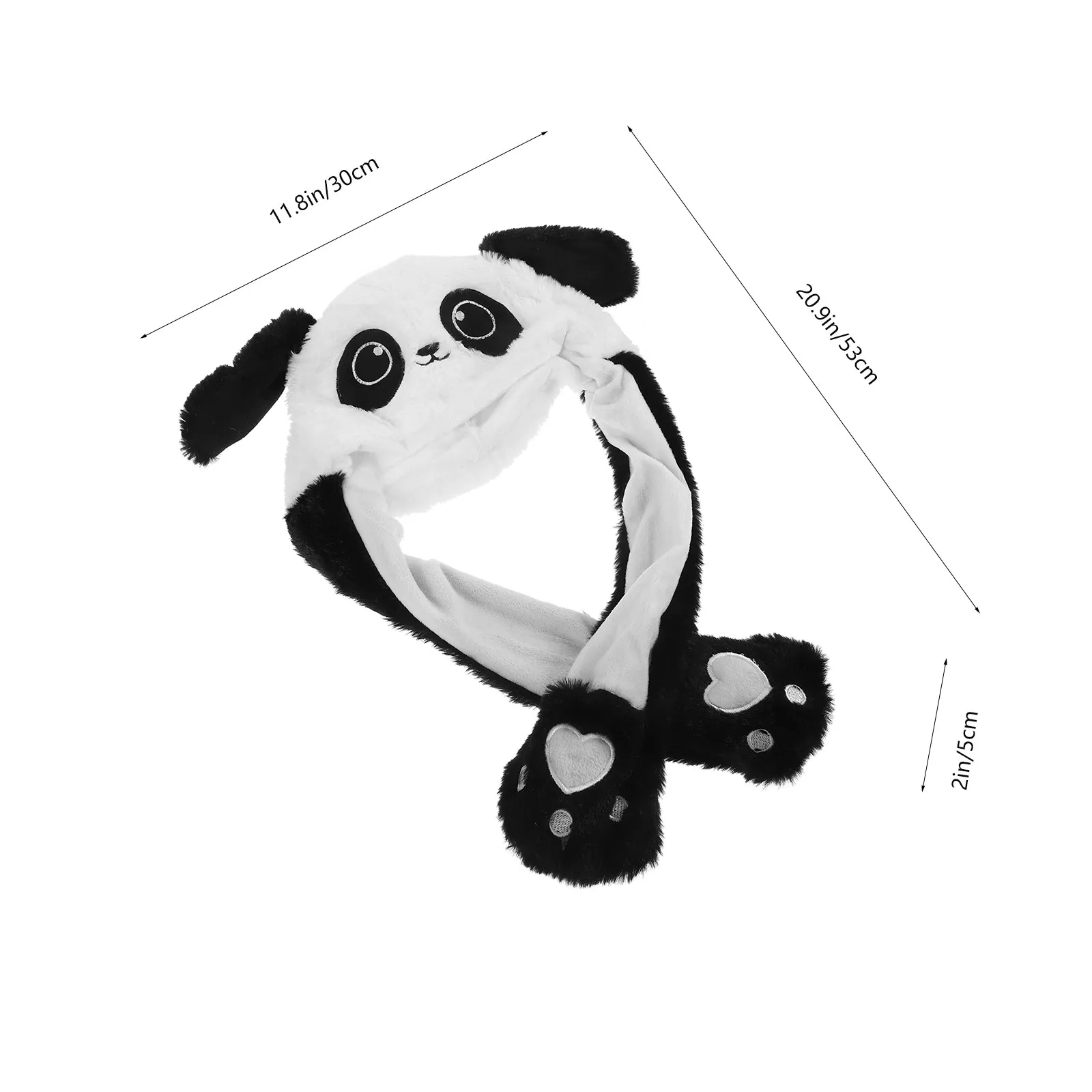 Panda Ear Moving Hat Soft Comfortable Cute Animal Ear Hat for Cosplay Party Women Girls Kids Warm Winter Accessory
