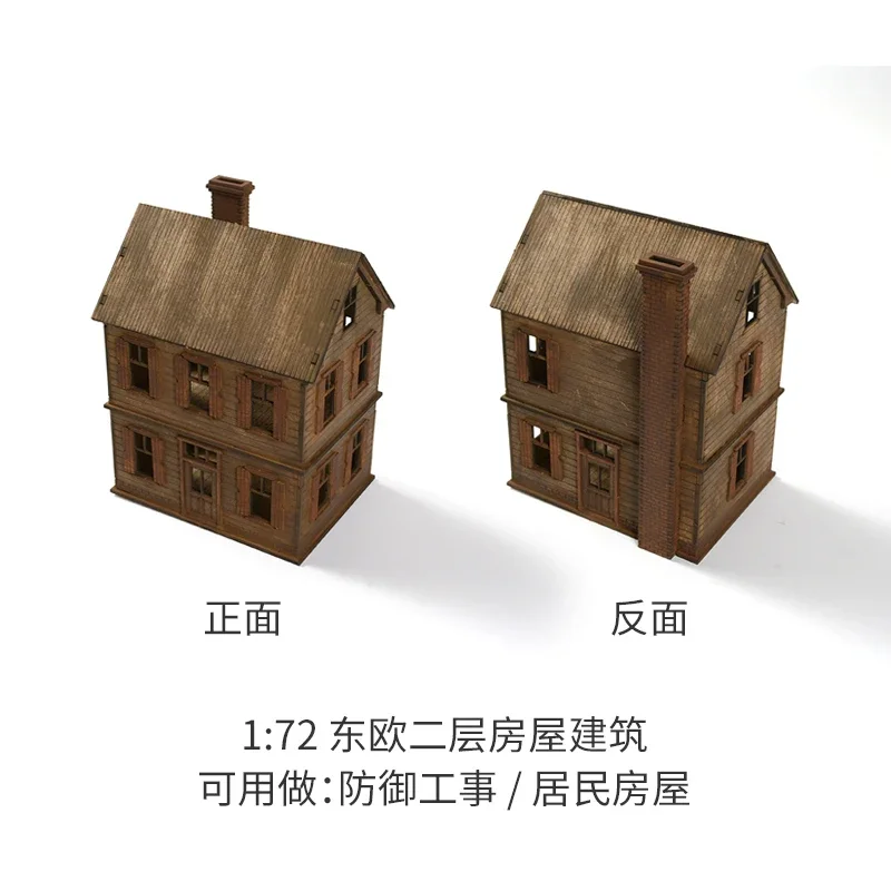 1/72 Eastern European Two-story Building Scene Wooden Assembly Model Decorations DIY Handmade Architecture Gift - Image 6