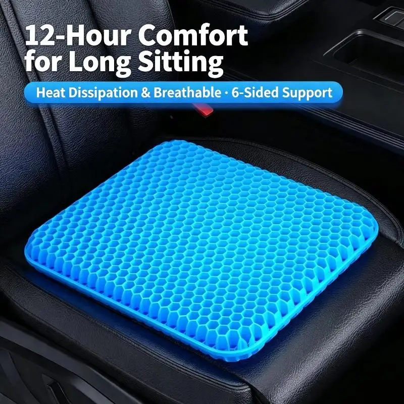 Honeycomb Gel Seat Cushion Cooling Breathable Ergonomic Soft Support for Seniors Car Wheelchair Office Chairs