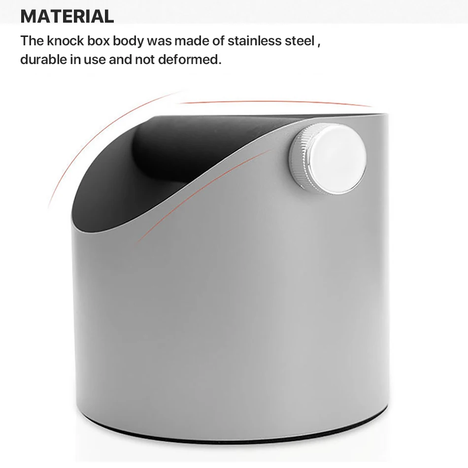 Anti Slip Coffee Knock Box Stainless Steel Detachable Knock Bar Espresso Waste Bin Barista Accessory