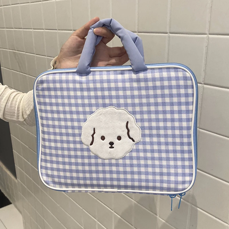 Laptop Bag Ins Cute Puppy Embroidery Inner Bag 11/13/ 14 Inch Multi-compartment Shockproof Laptop Handbag For Macbook/HP/Lenovo