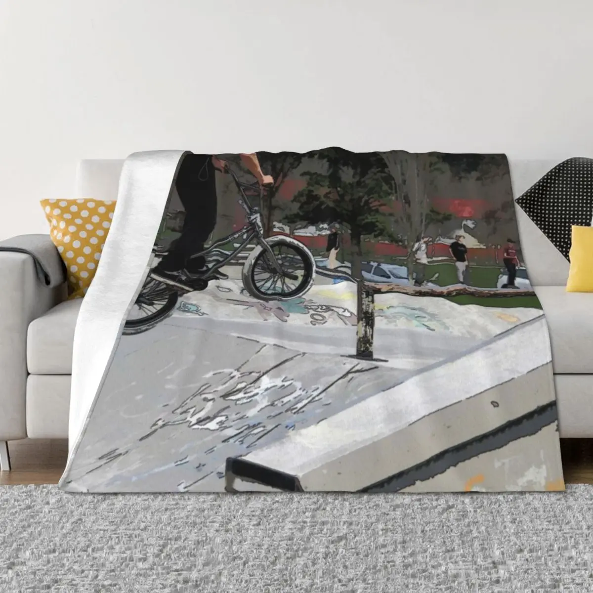 

Getting Air - BMX Rider Throw Blanket Sofa Quilt Soft Big Thermals For Travel Large Blankets