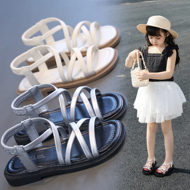 

Children's Roman Sandals For Girls 2024 New Summer Soft Soled Beach Shoes For Children Little Girls Every Match Princess Shoe