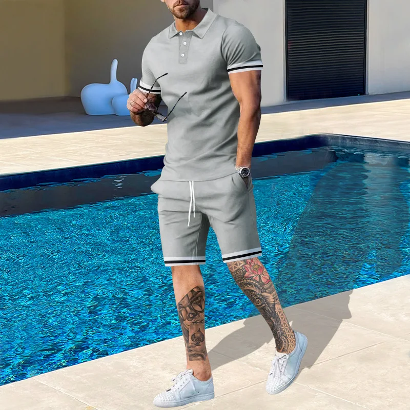 

SummerFashionable, Trendy, Comfortable, Casual and Lightweight Teenage T-shirt Set with Summer Collared Short Sleeves and Shorts