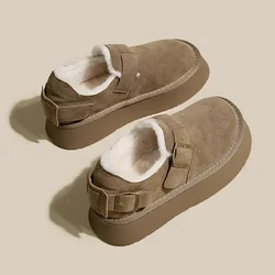 Winter Lady Retro Platform Snow Shoes Thickened Frosted Soft Warm Casual Cotton Women Shoes Concise Fashion Women Cotton Shoes