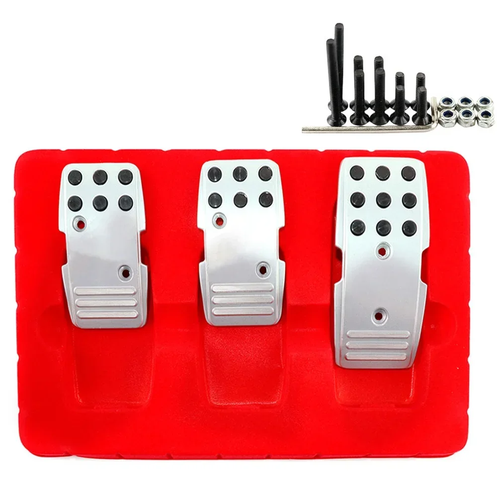 Kit de cubierta de Pedal de coche Universal, embrague antideslizante Manual de aluminio, acelerador de freno de carreras, accesorios para automóviles
