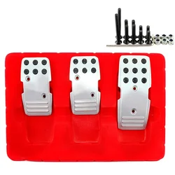 Universal Car Pedal Cover Kit Aluminum Manual Non-Slip Clutch Brake Accelerator Foot Pedal Racing Brake Pedals Auto Accessories