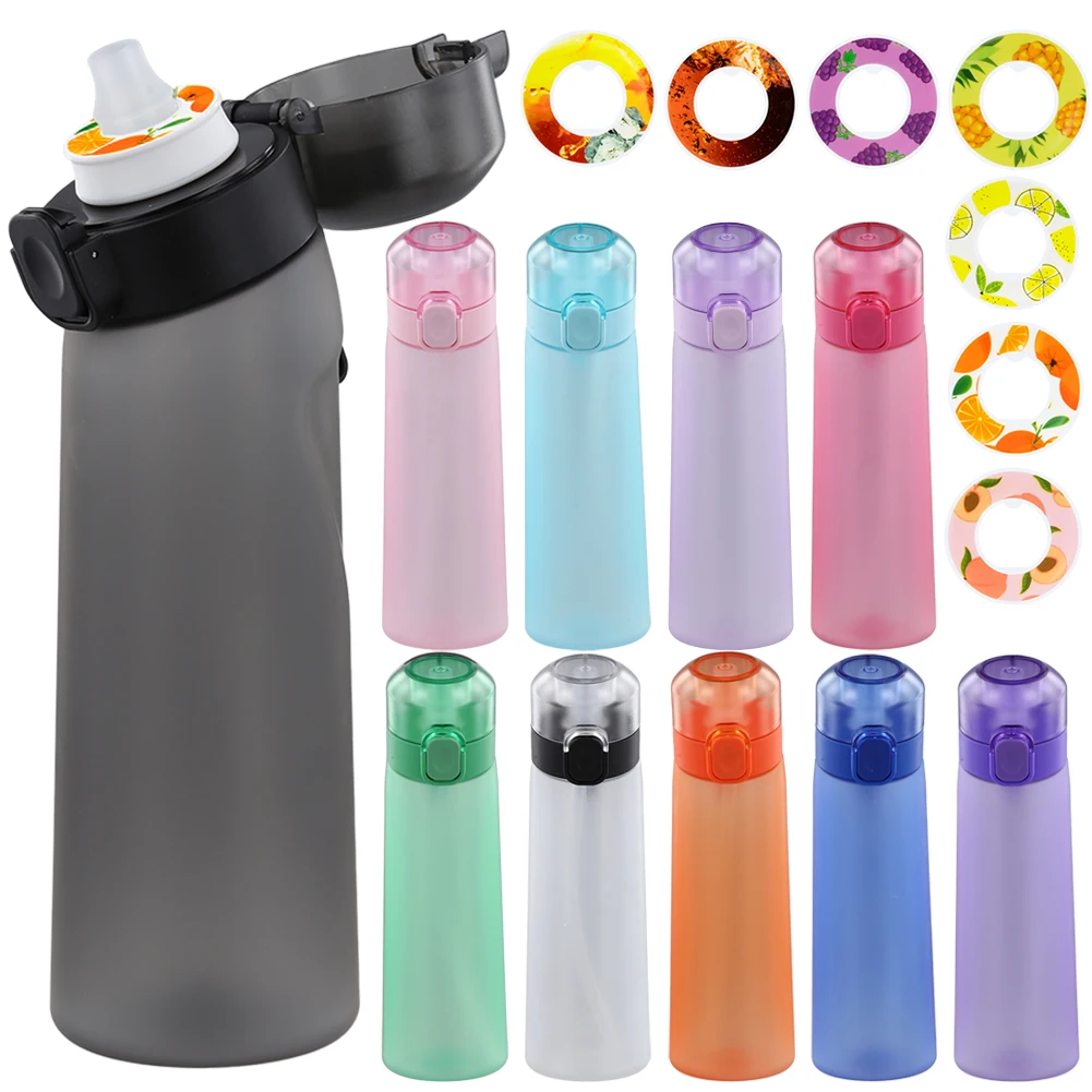 650ML Fragrant Water Bottle with Handle 7 Flavor Pods Fragrance Smelling Water Bottle Scent Water Cup for Travel Climbing Hiking