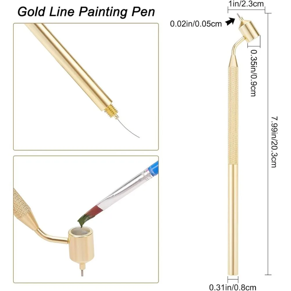 1PC Slanting Fine Line Painting Pen Fluid Writer Pen Retro Aluminum Fineliners Paint Pen Artists Sketch Portable Drawing Tools
