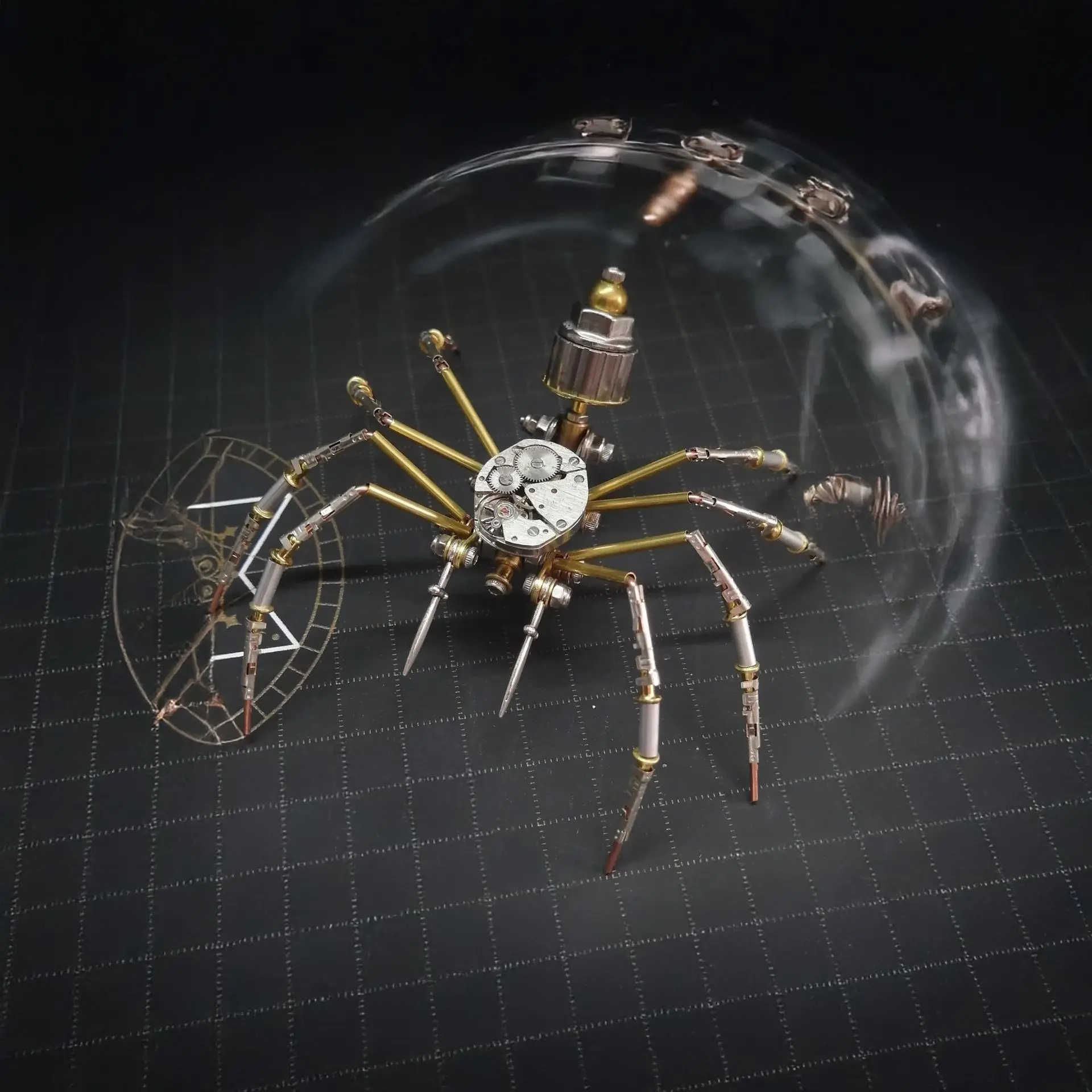 Steampunk Mechanical Spider Model Kit - 3D Metal Puzzle DIY Assembly, Robot Arachnid Art Craft for Men