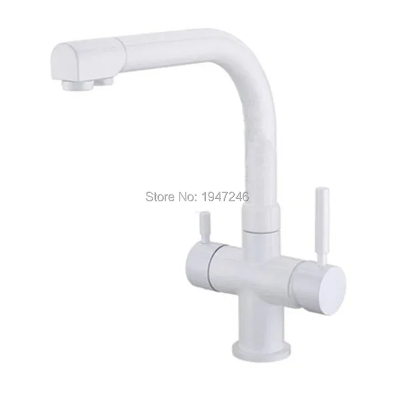 5 Yr Warranty New Arrival 100% Solid Brass Round Style 3 Way Kitchen Mixer Faucet Crane Tap Hot and Cold and Pure Water Filter
