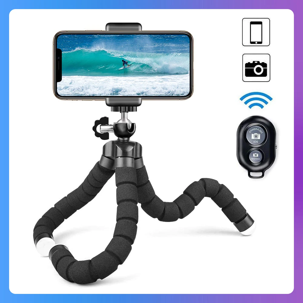 Tripod Cho Điện Thoại Linh Hoạt Bọt Biển Bạch Tuộc Mini 3 Chân Cho IPhone DSLR Chân Máy Ảnh Giá Đỡ ĐTDĐ Kẹp Đứng Gậy Chụp Hình Selfie Stick
