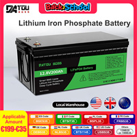 DATOUBOSS 12V Lithium Battery 200AH Nominal Capacity 2560W LiFePO4 Battery With BMS  Solar Portable Rechargeable Deep Cycle