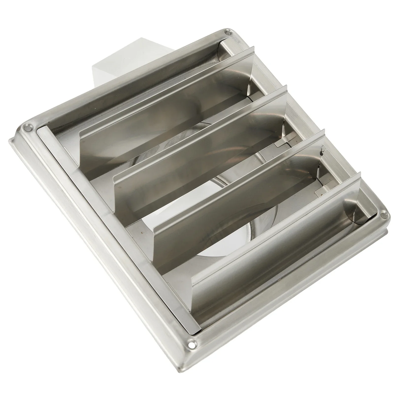 Stainless Steel Vent Square Air Outlet Exterior Wall Ventilation Cap With Anti-draft Gravity Flap Screw Mountsclips Seals