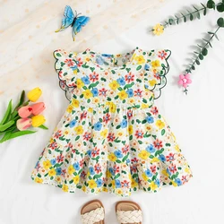 Baby Girl Dress Summer Girl Full Print Flower Cute Dress Cute Girl Princess Dress Baby Girl Clothes