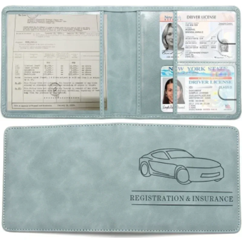 Kartenetui aus PU-Leder für Autodokumente, Führerschein, Registrierungs- und Versicherungskartenetui, ideal für die Aufbewahrung von Handschuhfachen