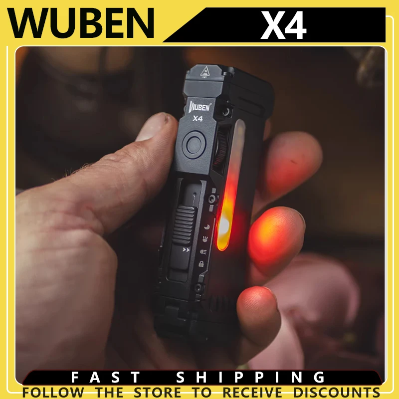 

Магнитный фонарик WUBEN X4 EDC, плоский фонарь WUBEN X3 1500 люмен из титанового сплава, водонепроницаемость IP68 с тактическим переключателем для кармана