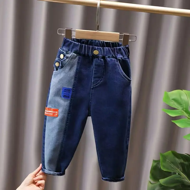 

Children's Spring And Autumn Jeans New Boys Straight Tube Pants Baby Comfortable Casual Pants Boys Fashion Denim Pants Kids