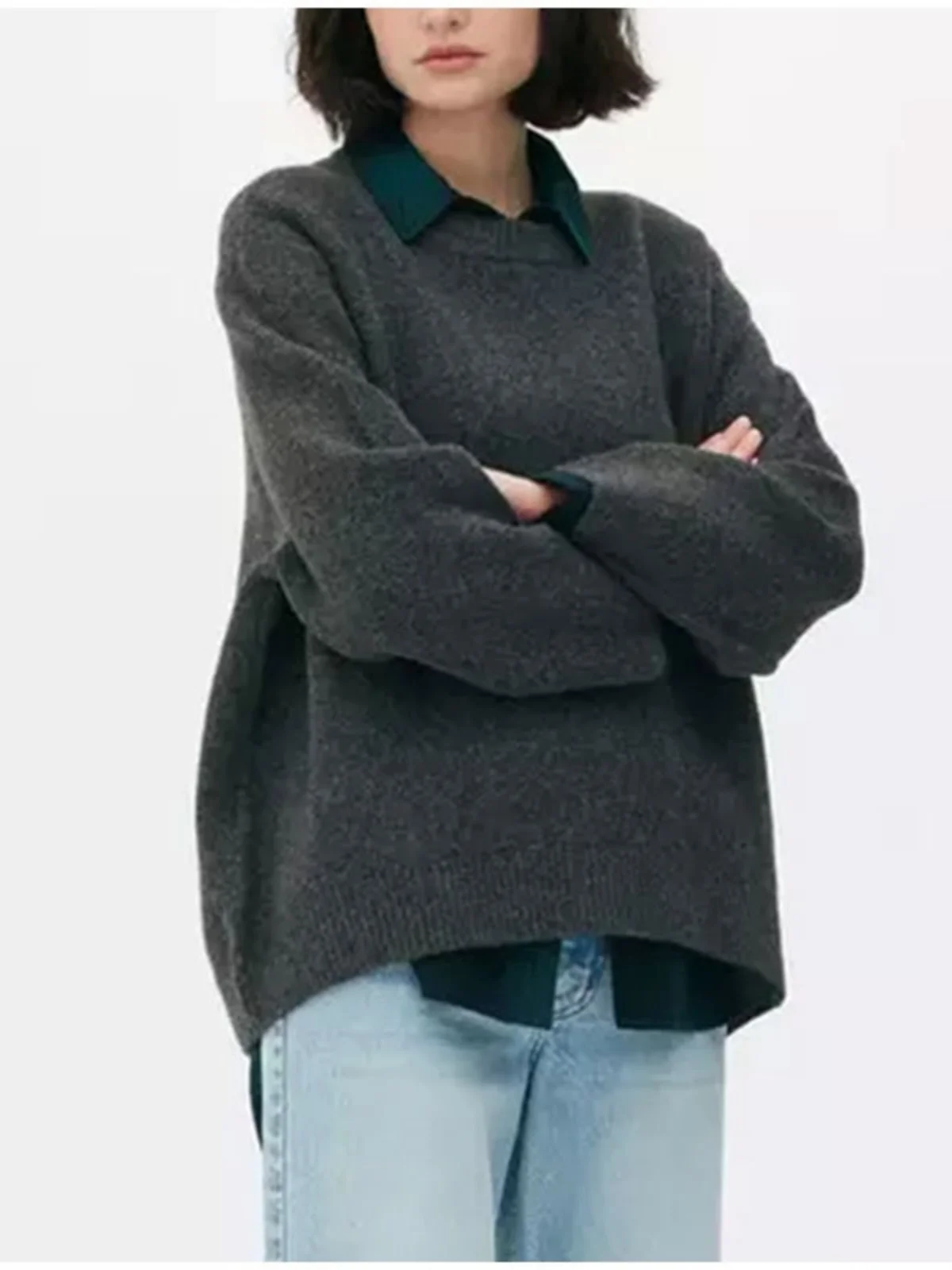 Zoete roze ronde Ne Pullover Sweater Winter New Sle Long Sve gebreide top voor jonge vrouwen woon-werkverkeer Sle Faion