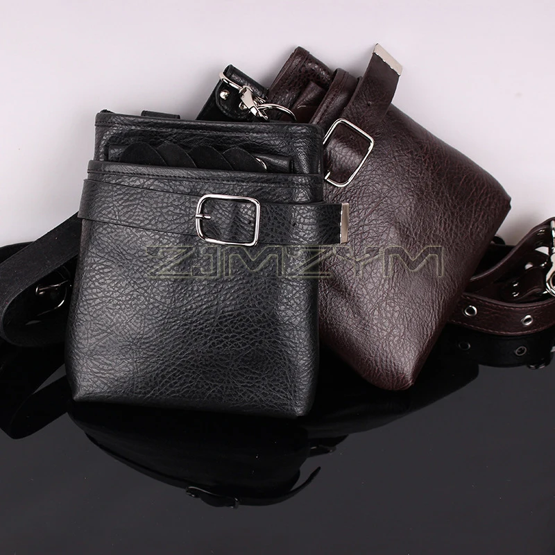 Сумка для ножниц из воловьей кожи, профессиональная сумка для парикмахерских ножниц с плечевым ремнем, заколка для волос, держатель для расчески, поясная сумка для парикмахера