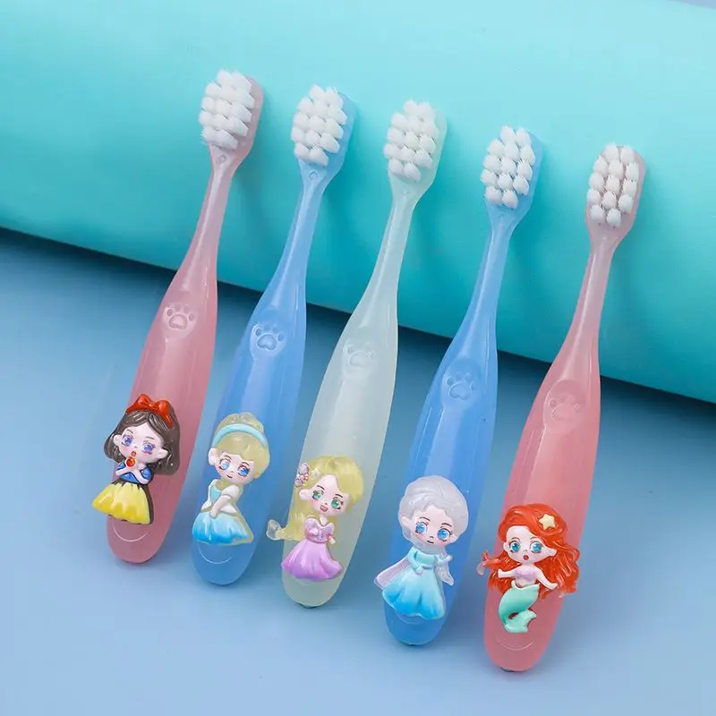 New Elsa Cartoon Peripheral Cute Children's Toothbrush Elementary School Students Soft-bristled Mouth Guard Cleaning Toothbrush