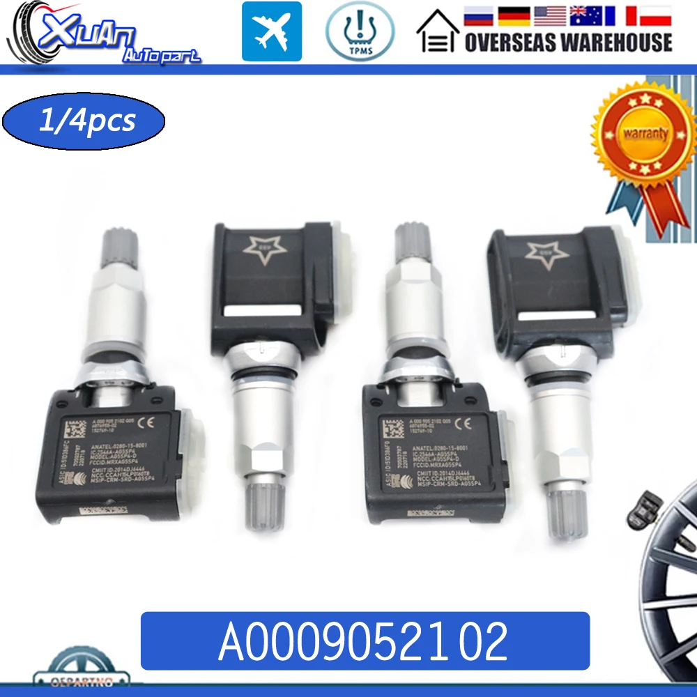 1/4PCS Car TPMS Tire Pressure Sensor A0009052102 433MHz For Mercedes-Benz VS30 W177 W247 W213 BMW G30 G20 6887140-01 36106887147