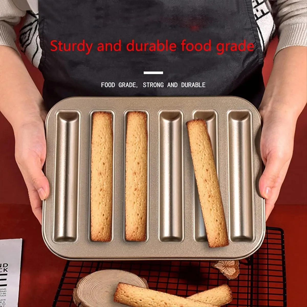 AA77 NEW  Non-Stick Biscuit Stick Mold Cake Baking Pan Carbon Steel Cake Bread Mold Mini 3D Cylinder Cake Mold