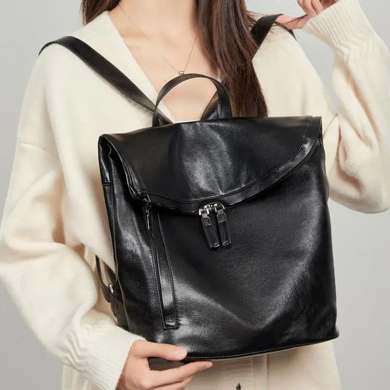 

European And American High-quality Top Layer Cowhide Backpack Original Fashion Versatile Large Capacity High-end Travel Bag Tide