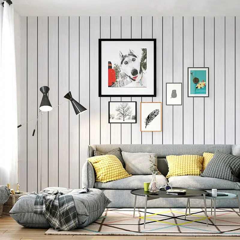 

Papel De Parede 3D Vertical Stripes Wallpaper Rolls Sofa Living Room Bedroom Tv Background Flooring Wood Wall Papers Home Decor