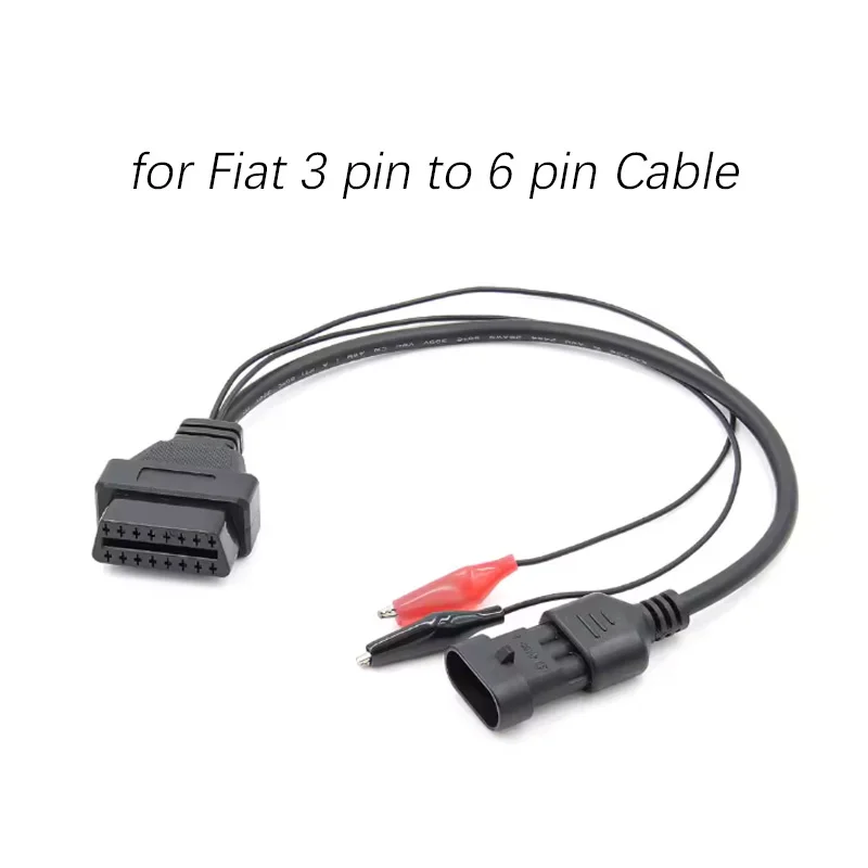 For Fiat 3 Pin to 16 Pin Car Cable OBD OBD2 OBDII Connector 3pin Male to 16Pin Female for Car Extension Diagnostic Cable Tool