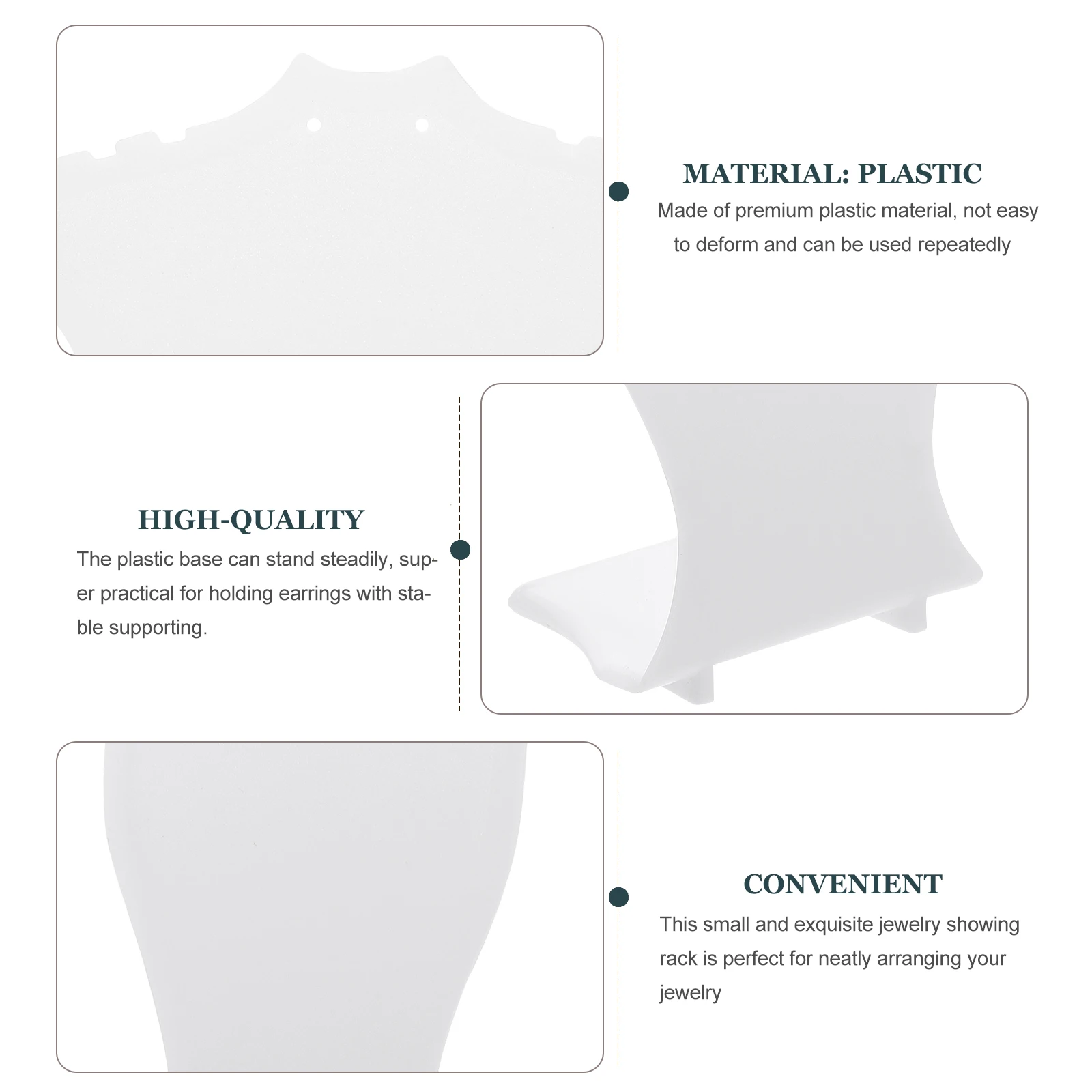 

Jewelry Display St Necklace Earring Rack Holder White Storage Box Photo Props Child Earring ganizer Premium Plastic Material