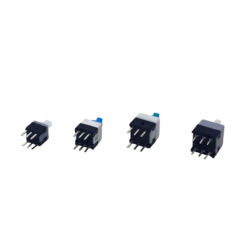 40PCS 5.8*5.8 7*7 8*8 8.5*8.5mm Self Locking & Non Locking Push Tactile Power Micro Switch Kit 6 Pin Button Switches Each 5pcs