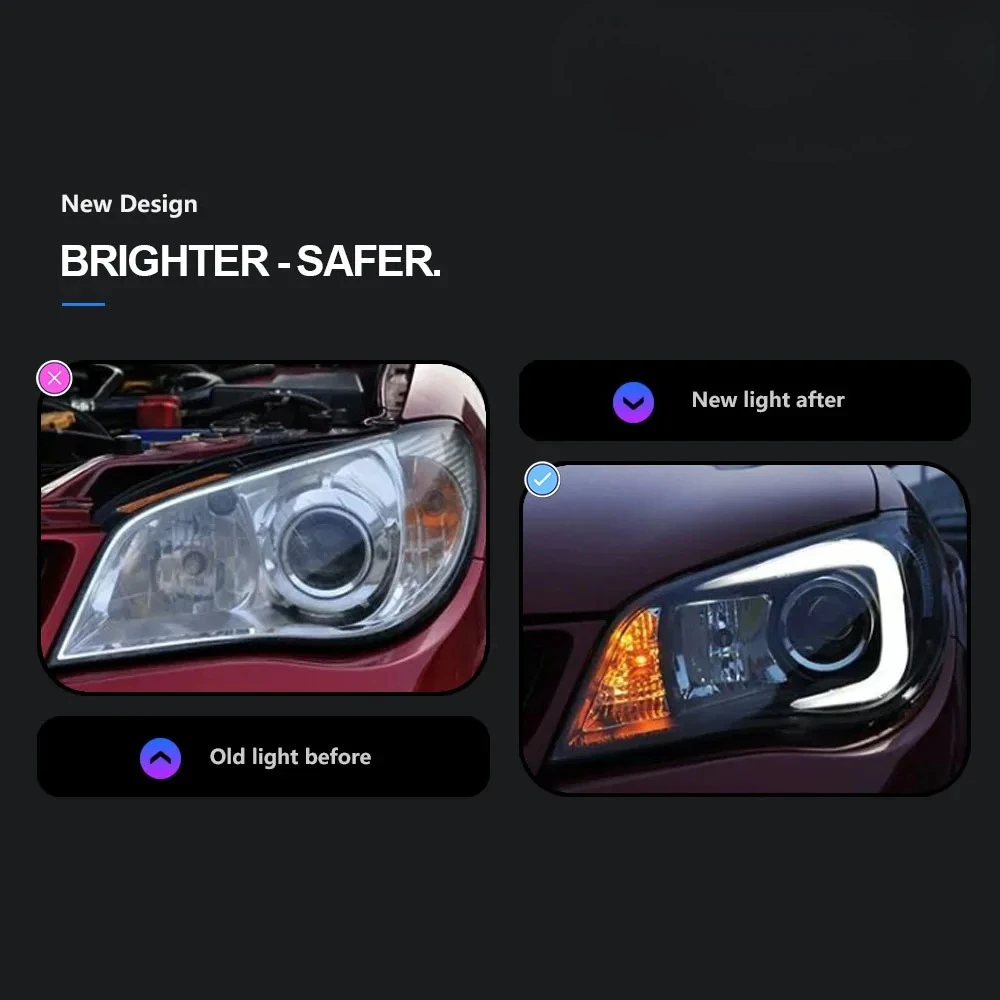 for WRX Headlight 2005-2012 Impreza LED Headlight DRL Bi Xenon Projector Lens Auto Accessories AKD Car Styling Head Lamp