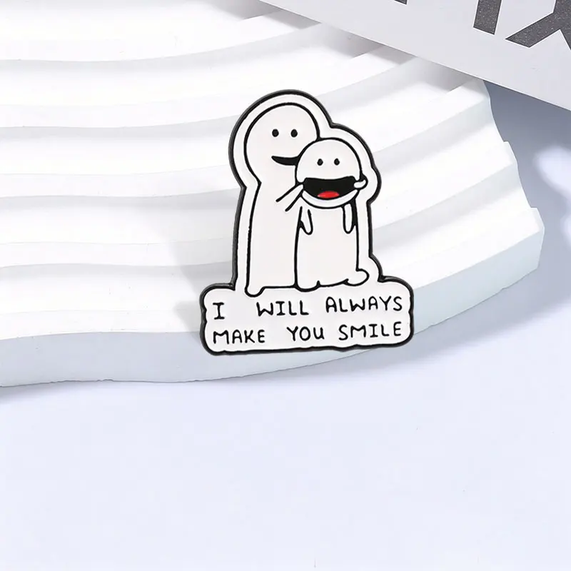 I Will Always Make You Smile Enamel Pins Sarcastic Forced Smile Mental Health Humor Brooch Lapel Badges Jewelry Gift for Friends