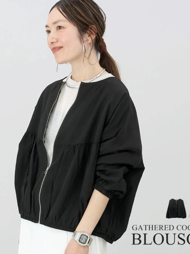 

Women's Casual Loose Fit Sun Protection Jaet Spring Summer Versatile Outerwear Polyester Fiber Long Sve Zipper Closure