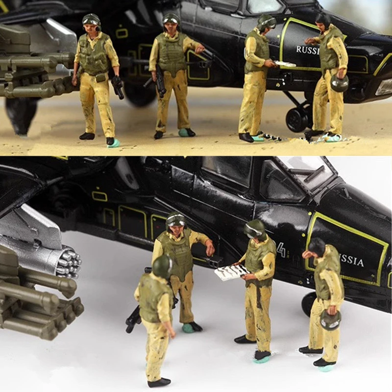 

1:72 Scale 2/4Pcs Soldiers Russian Helicopter Pilot Action Figure Model Doll Toys DIY Scene Accessory Display Collection Gifts